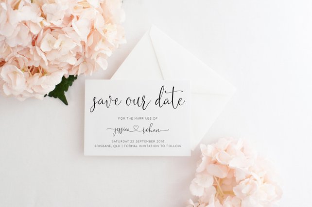 Simple Wedding Save the Dates - The Overwhelmed Bride Wedding Blog