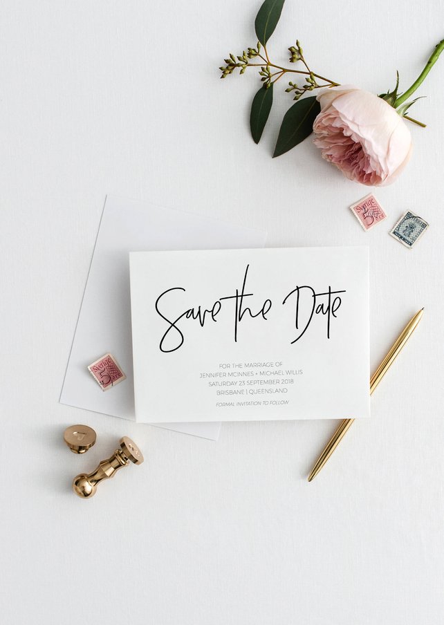 Simple Wedding Save the Dates - The Overwhelmed Bride Wedding Blog