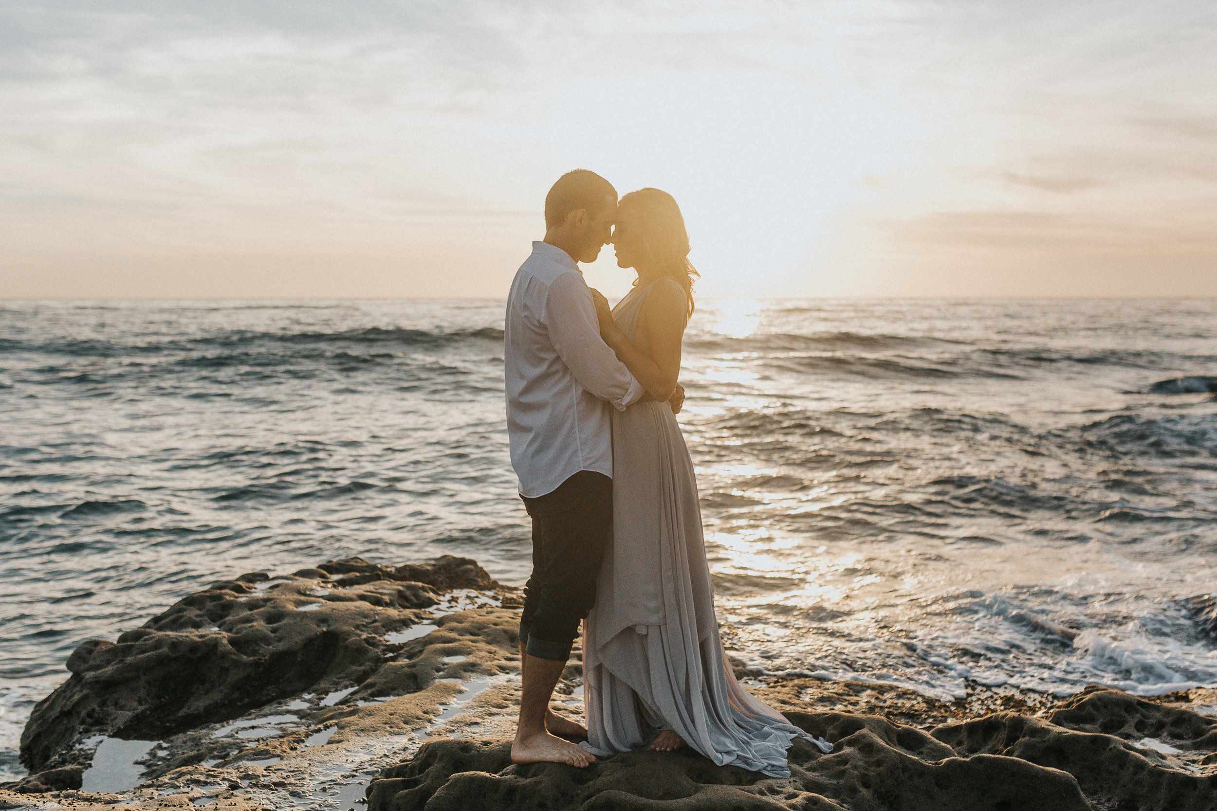 Sunset Cliffs San Diego Beach Engagement Photos - The Overwhelmed Bride Wedding Blog