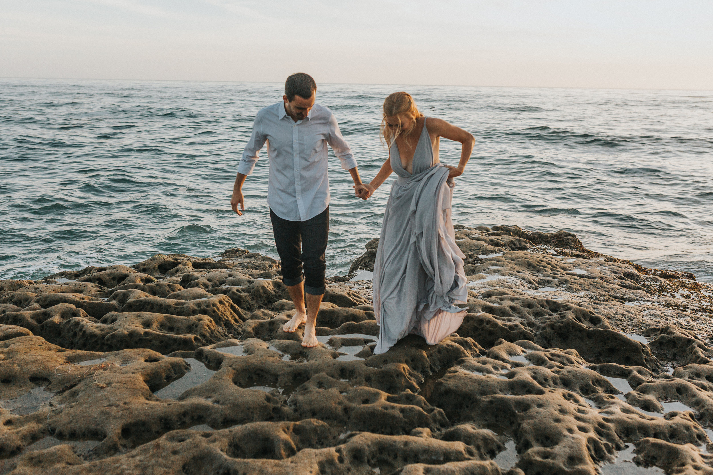 Sunset Cliffs San Diego Beach Engagement Photos - The Overwhelmed Bride Wedding Blog