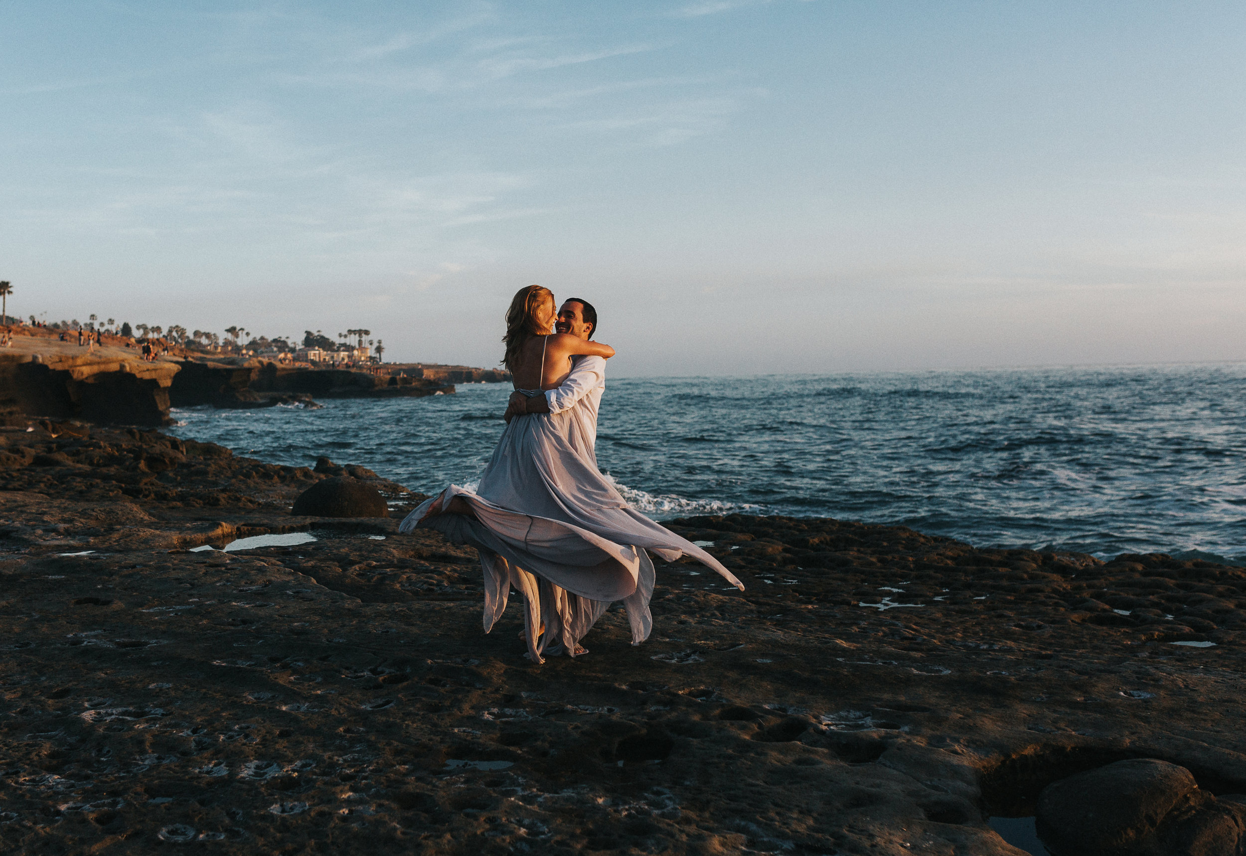 Sunset Cliffs San Diego Beach Engagement Photos - The Overwhelmed Bride Wedding Blog