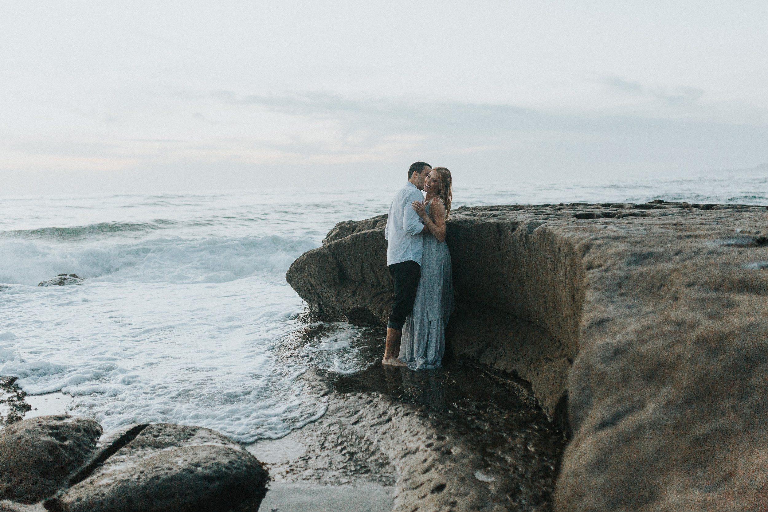 Sunset Cliffs San Diego Beach Engagement Photos - The Overwhelmed Bride Wedding Blog