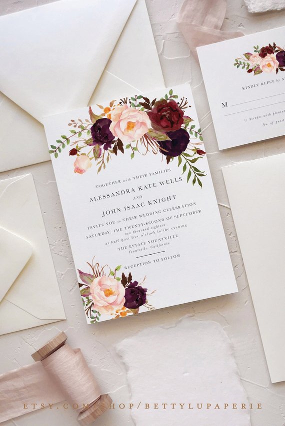 Fall Wedding Invitations - The Overwhelmed Bride Blog 