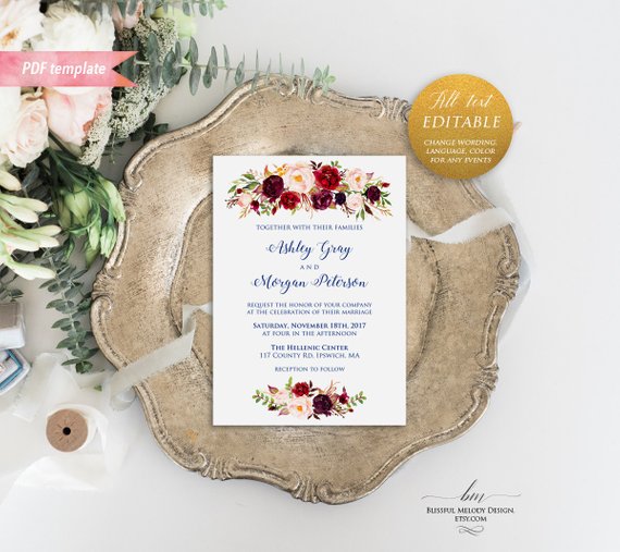 Fall Wedding Invitations - The Overwhelmed Bride Blog 