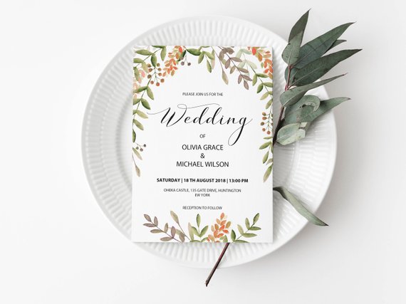 Fall Wedding Invitations - The Overwhelmed Bride Blog 