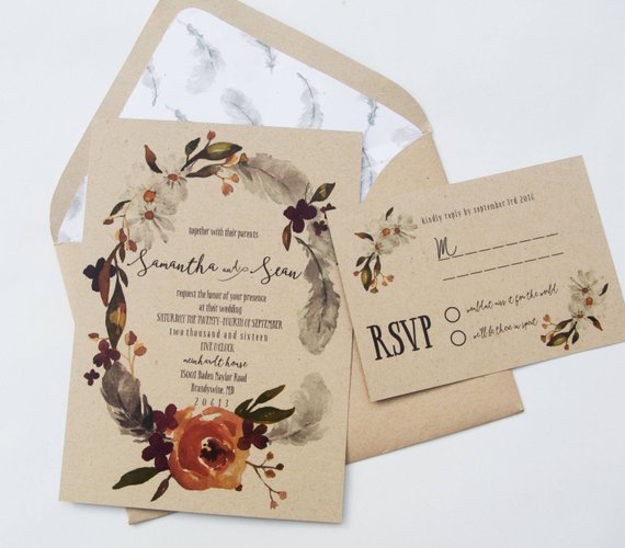 Fall Wedding Invitations - The Overwhelmed Bride Blog 