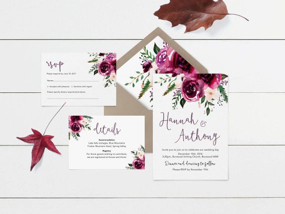 Fall Wedding Invitations - The Overwhelmed Bride Blog 