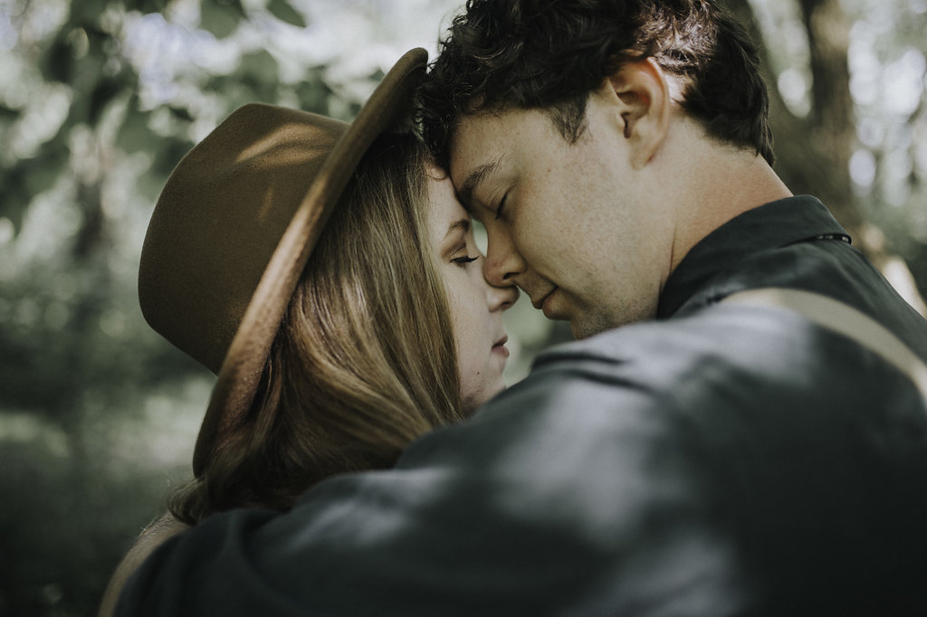 Boho Woodland Engagement Photos - The Overwhelmed Bride Wedding Blog