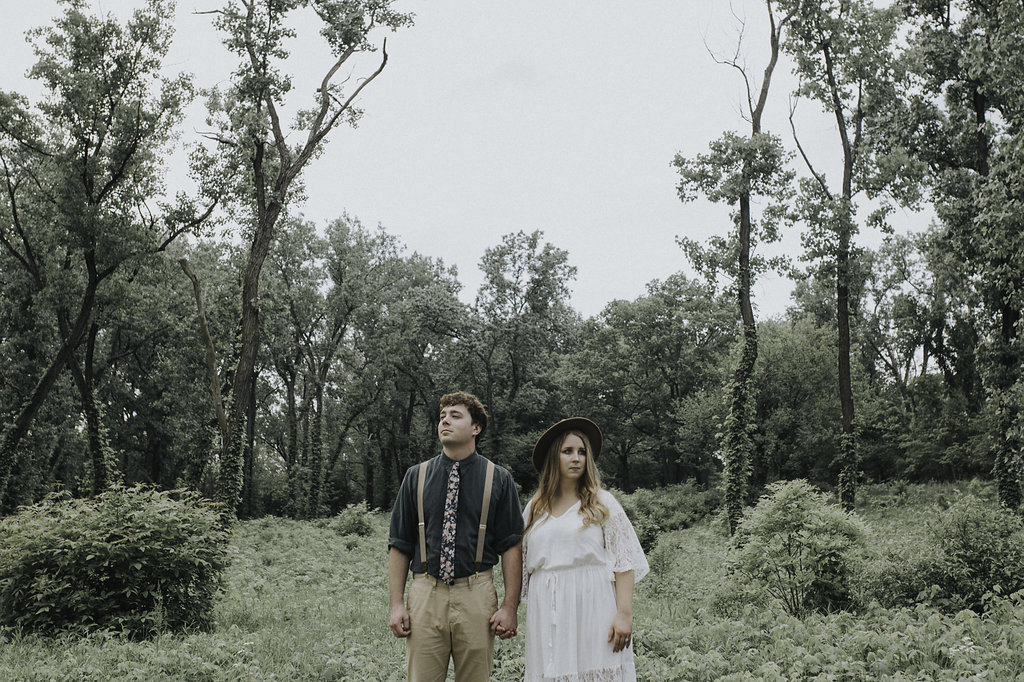 Boho Woodland Engagement Photos - The Overwhelmed Bride Wedding Blog