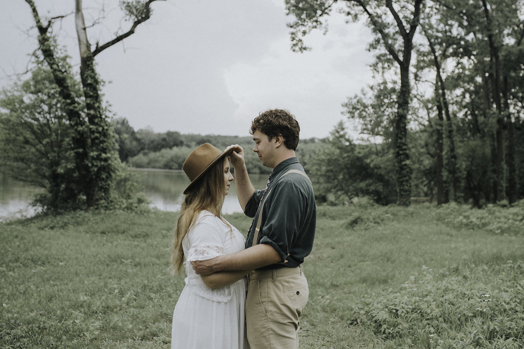 Boho Woodland Engagement Photos - The Overwhelmed Bride Wedding Blog