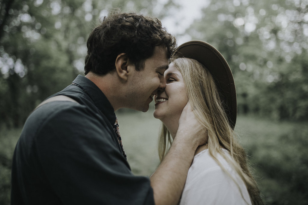 Boho Woodland Engagement Photos - The Overwhelmed Bride Wedding Blog