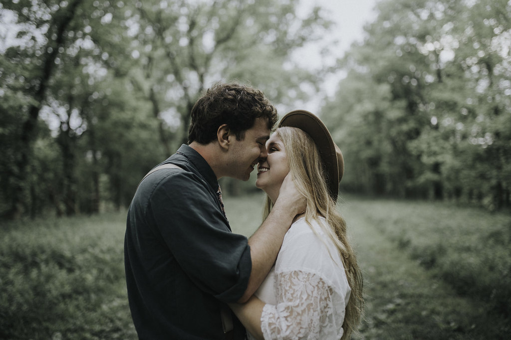 Boho Woodland Engagement Photos - The Overwhelmed Bride Wedding Blog