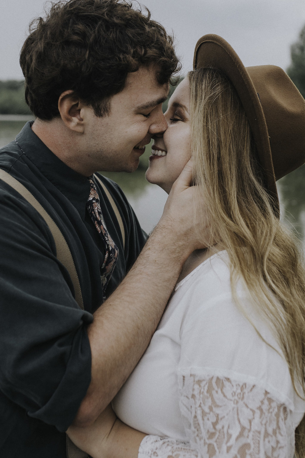 Boho Woodland Engagement Photos - The Overwhelmed Bride Wedding Blog