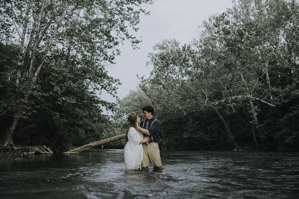 Boho Woodland Engagement Photos - The Overwhelmed Bride Wedding Blog