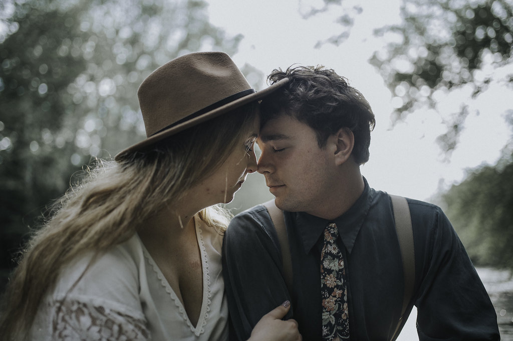 Boho Woodland Engagement Photos - The Overwhelmed Bride Wedding Blog