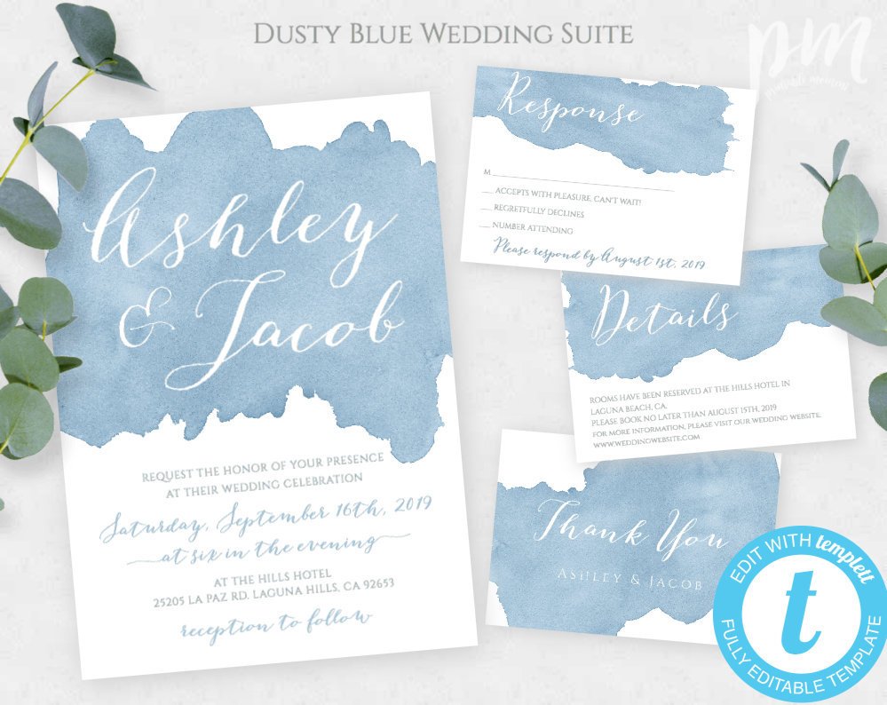 Spring Watercolor Wedding Invitations - The Overwhelmed Bride Wedding Blog