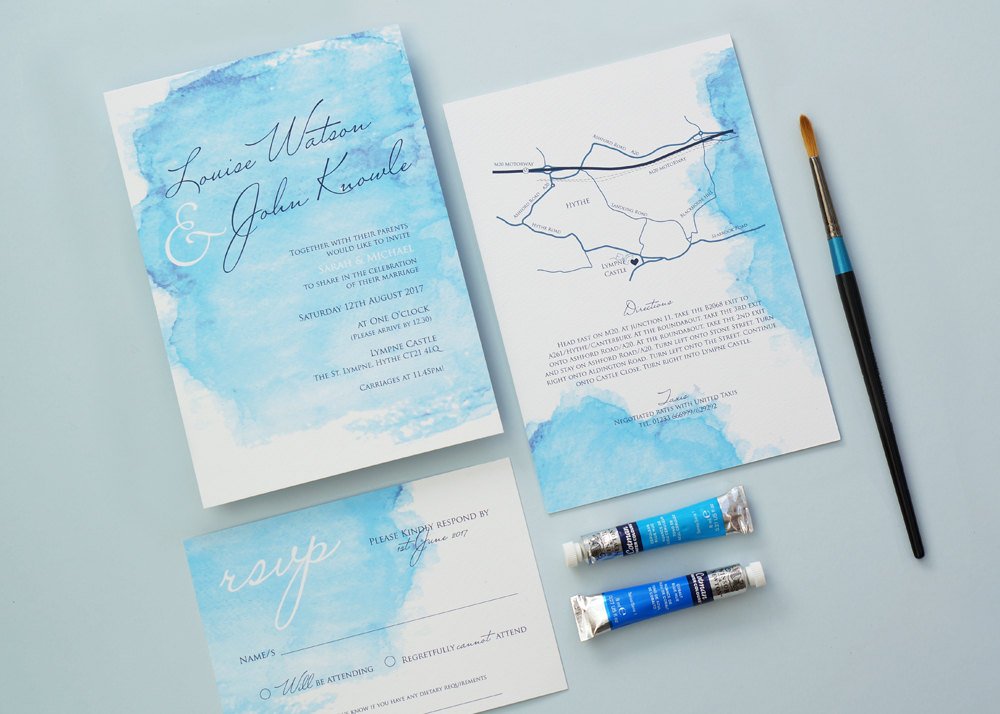 Spring Watercolor Wedding Invitations - The Overwhelmed Bride Wedding Blog