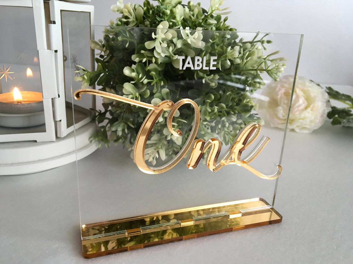 Acrylic Wedding Signs - The Overwhelmed Bride Wedding Blog