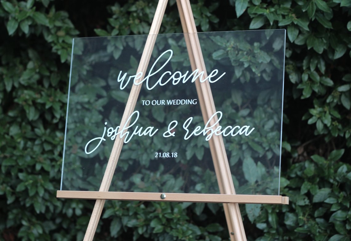 Acrylic Wedding Signs - The Overwhelmed Bride Wedding Blog