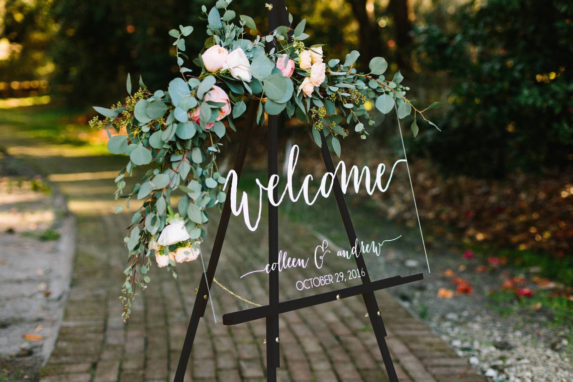 Acrylic Wedding Signs - The Overwhelmed Bride Wedding Blog