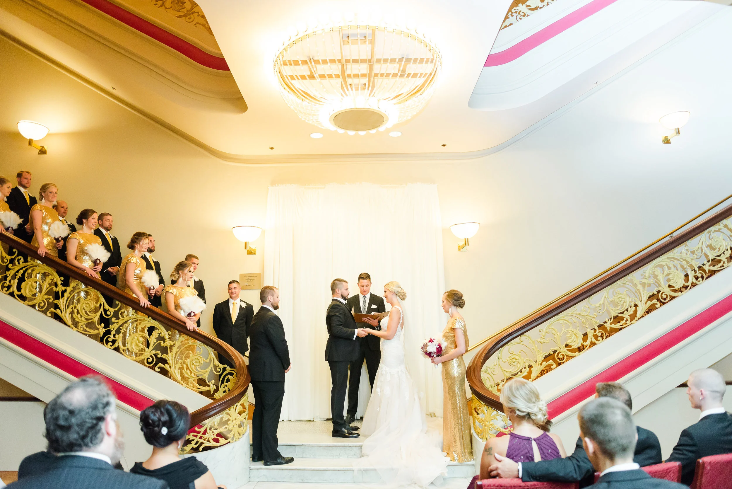 A Classic Valentine Theatre Black & Gold Wedding - The Overwhelmed Bride Wedding Inspiration Ideas Blog
