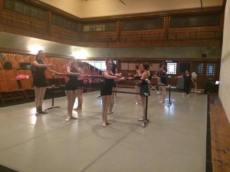 Tracks 2 and 3 in ballet with Rebecca Leuszler, co-artistic director of The Movement Project.