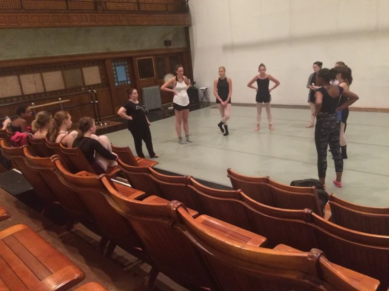 Megan Gargano, co-artistic director of The Movement Project, chats with her students.
