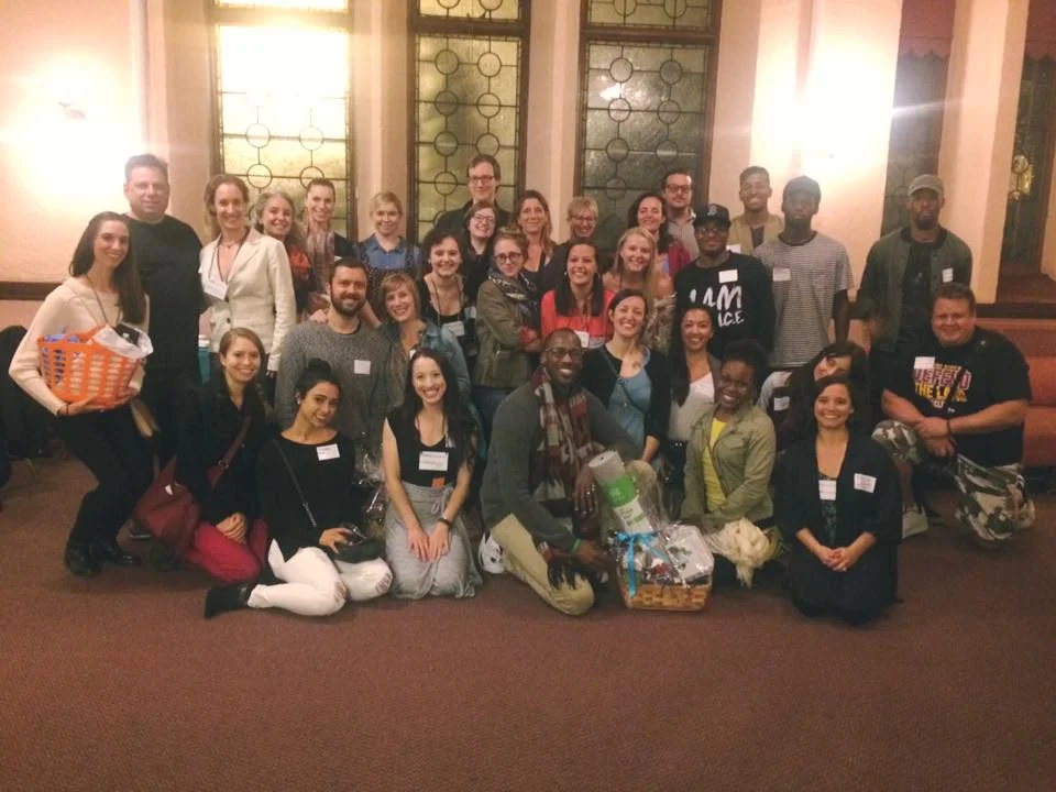 A number of Cleveland artists gather at Pilgrim Church for TMP's Artist Mixer.