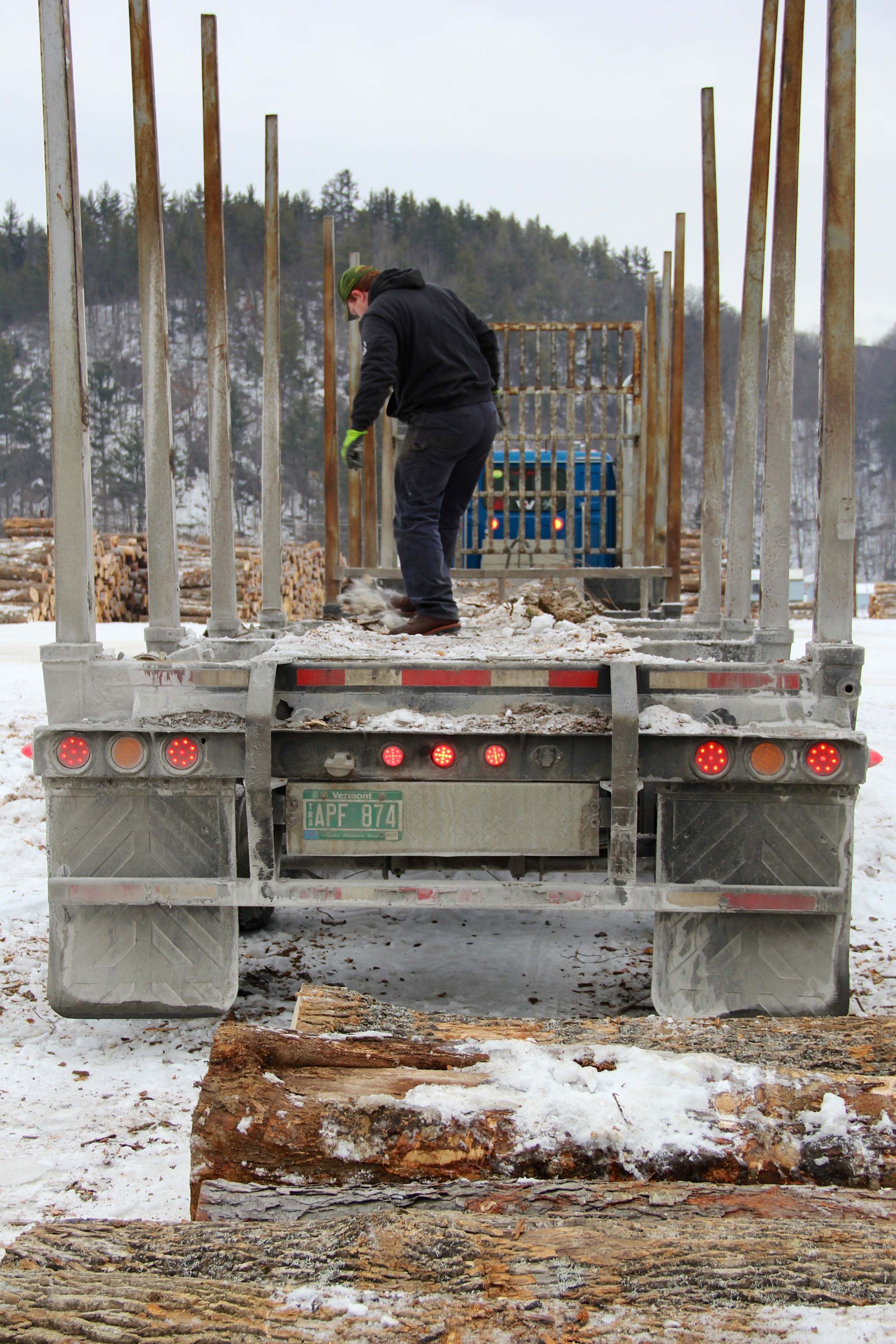 Cleaning off the logging truck.jpg