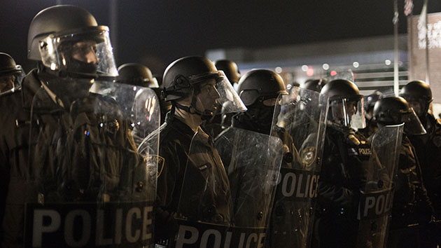 Police in riot gear on Nov. 29, 2014, in Ferguson, Missouri. Jim Vondruska/Xinhua/Zuma