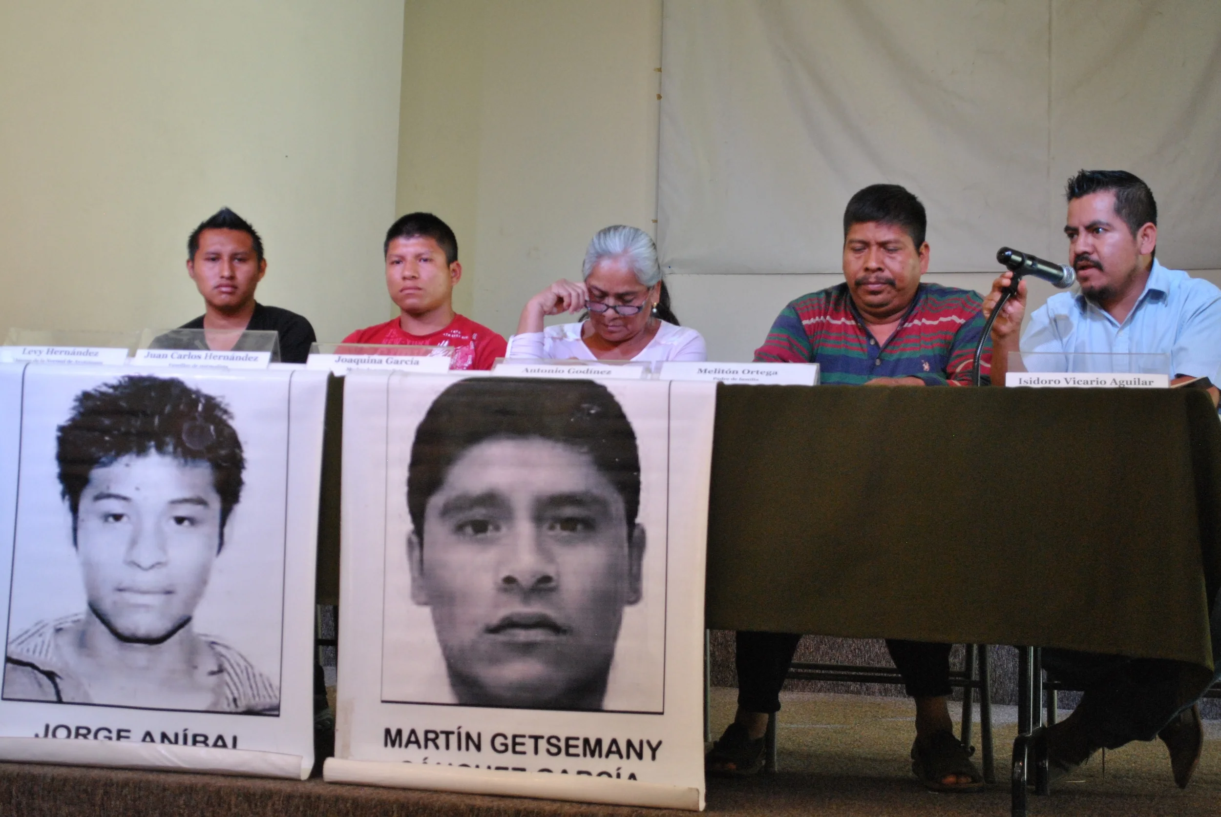 Survivors of the attacks and parents of the missing held a press conference in Mexico City on Tuesday to ask that state elections be voided in Guerrero this year. (Photo by Melissa del Pozo/VICE News)
