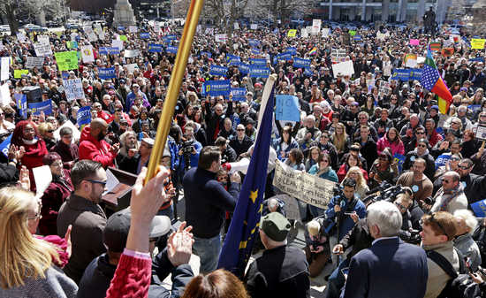 2,000+ people gathered in Indiana to protest the so called "religious liberty" bill.