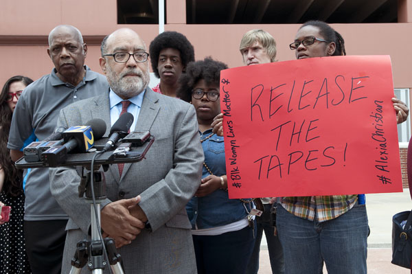 "We don't have the complete picture," said state Sen. Vincent Fort, D-Atlanta, at a press conference calling for release of camera footage related to Alexia Christian's death. "We don't have all the information." Photo credit: Joeff Davis