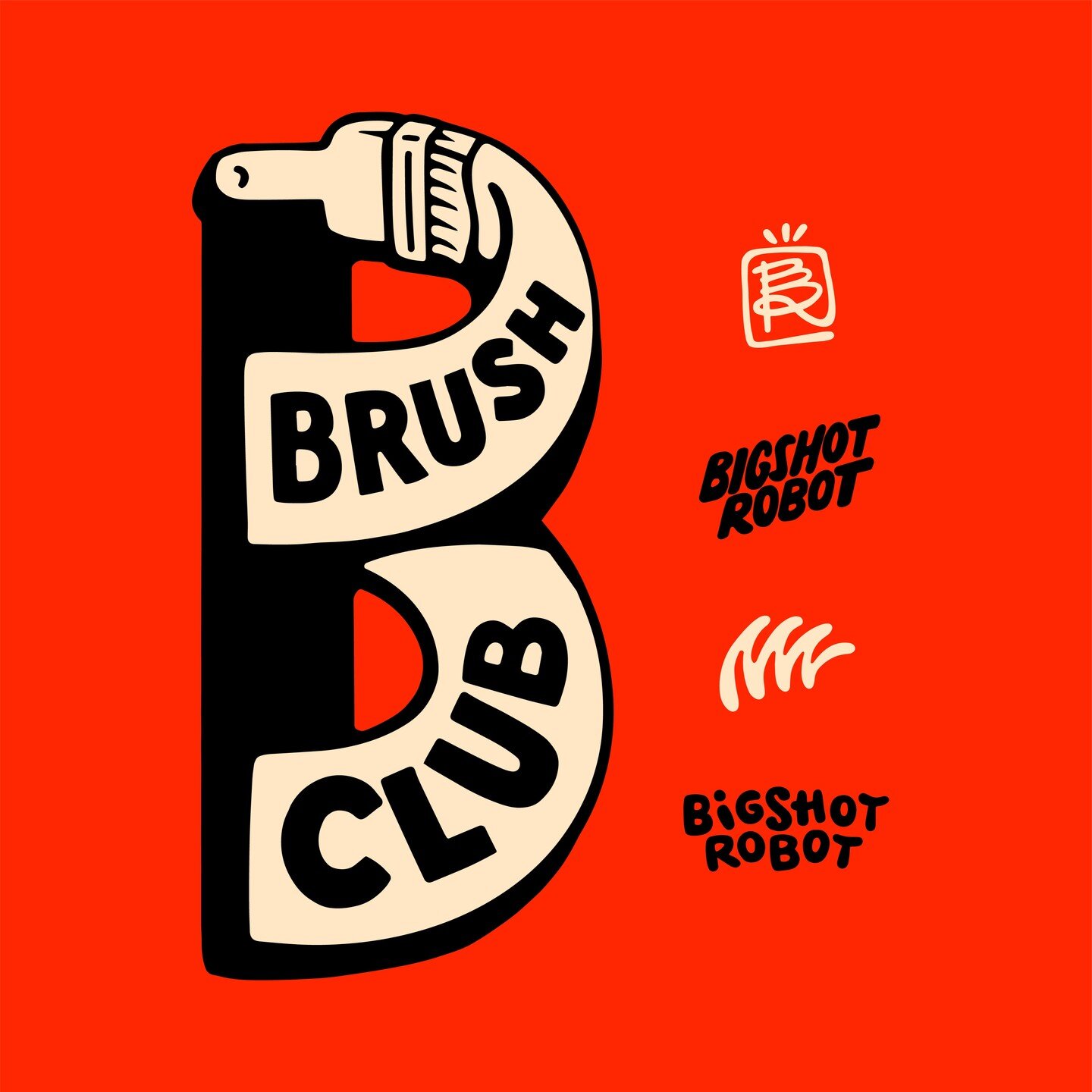 🖌️ 
not a real club but it feels real 
🖌️
i've been tinkering with this graphic for a while now and i'm really digging it.

#paint #brush #brushclub #graphicdesigner #handdrawntype #badgedesign #logodesigns #bigshotrobot