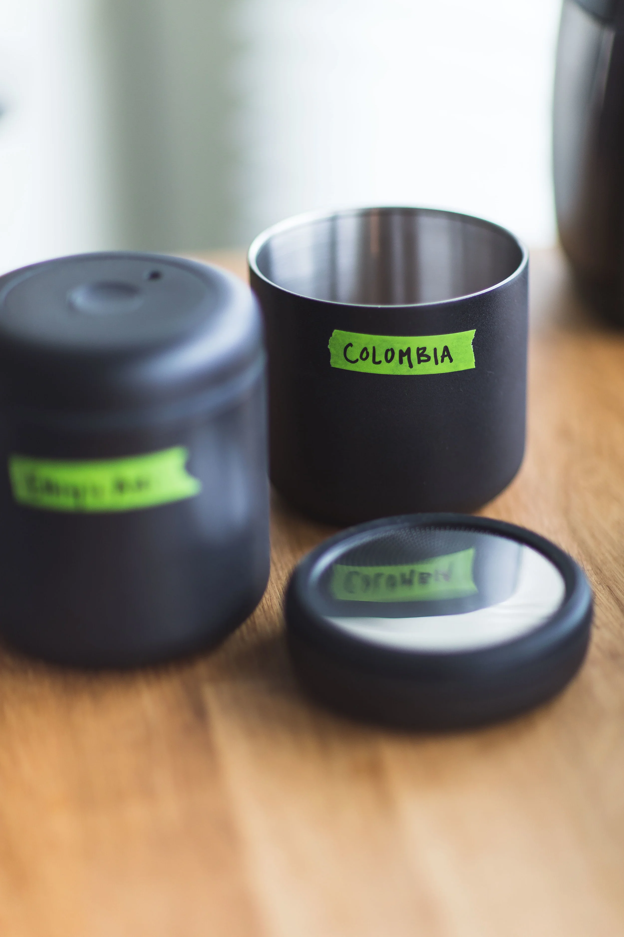 Green Washi Tape from Amazon helps to keep my coffees in order