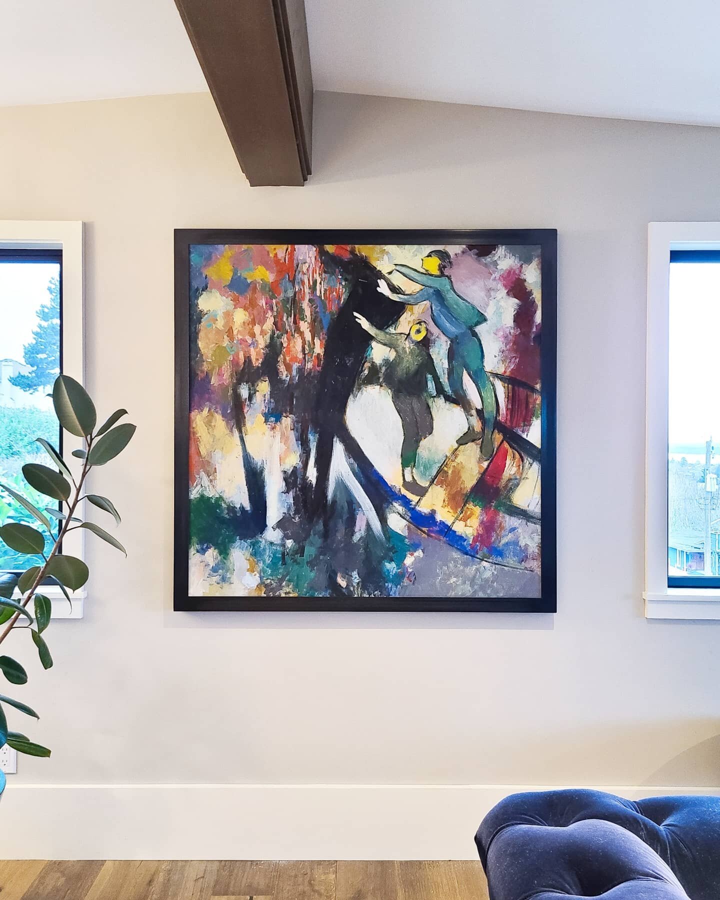 Another perfect pairing: a custom frame for a piece of beloved artwork with a great story behind it. Simple and bold hot rolled steel tie together the open layout. 

This is one of the finishing touches we had the pleasure of making for a gorgeous #m
