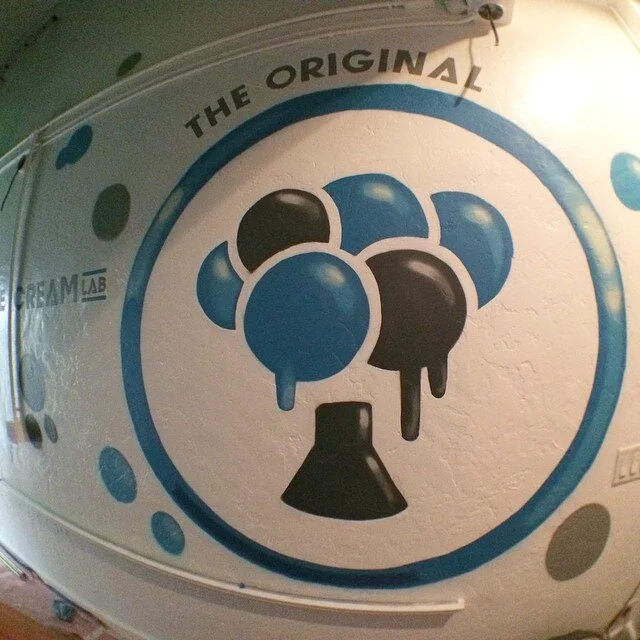 Day1: Interior murals for the new #IceCreamLab in #Pasadena Thnx to the homie @realm_2_reflect on the assist.