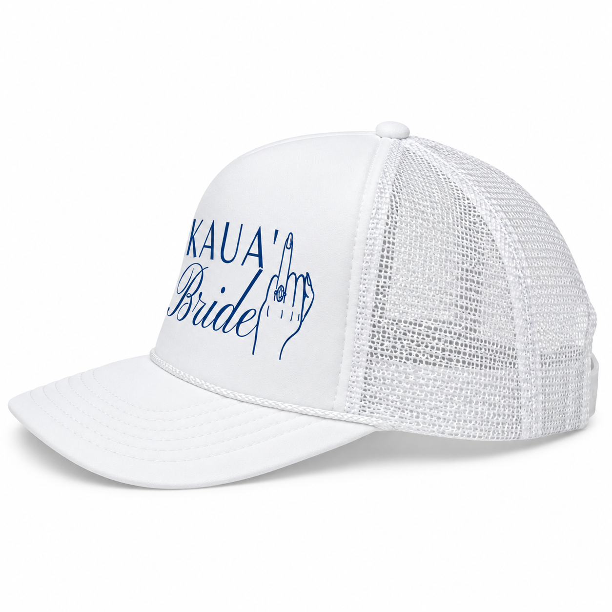White Kauaʻi Bride Trucker Hat.png