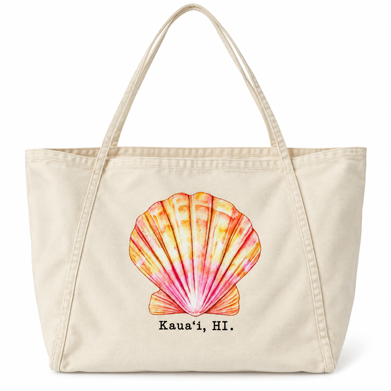 Sunrise Shell Canvas Tote Bag