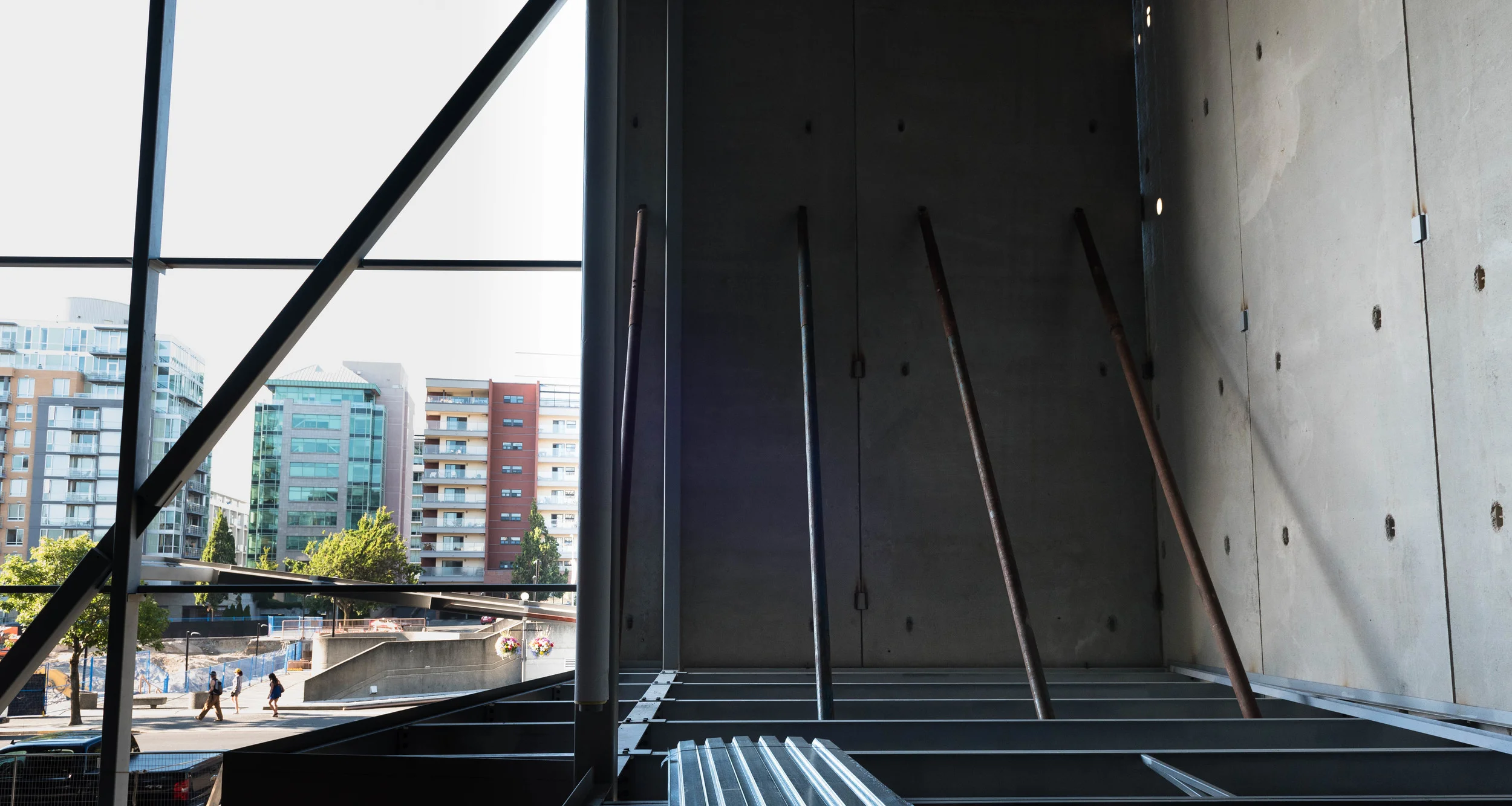 View from the top of the stairs looking towards the upper bouldering area. We are loving the natural light.