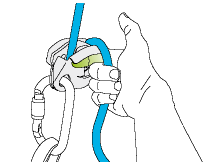  2. Use the index finger to support the GRIGRI. 