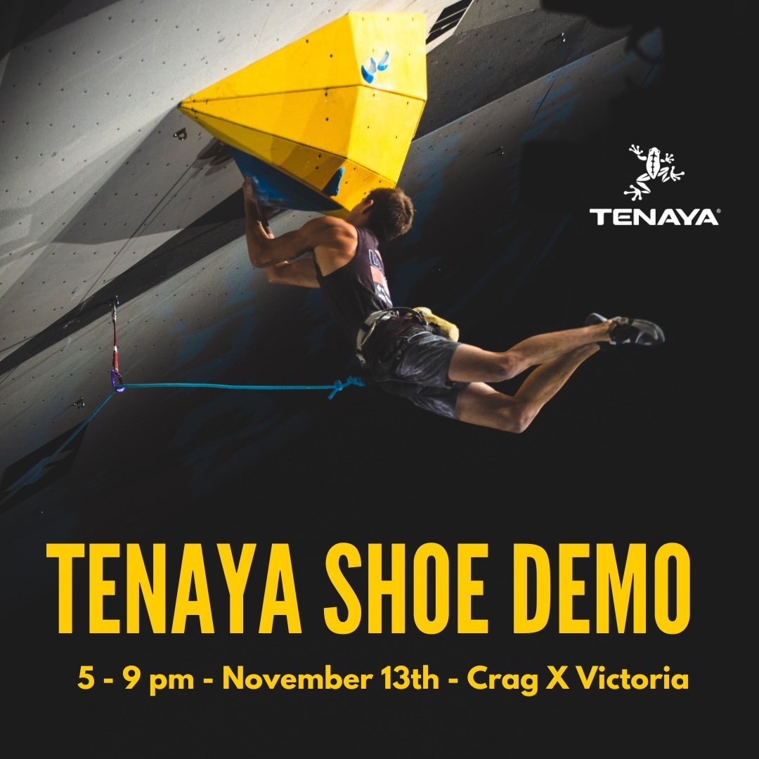 The Tenaya reps with be here for a shoe demo on November 13th! 

Try out different models of Tenaya climbing shoes and test their fit, comfort and performance on the wall.

 #climbcragx #tenaya