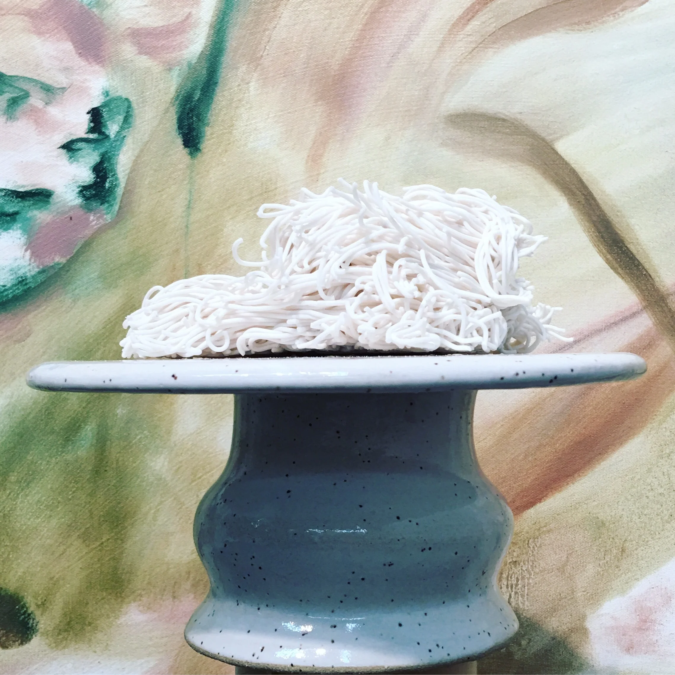 And a cake pedestal with some noodles of course (painting by the fabulous Steve Hubert @hubes1000 )