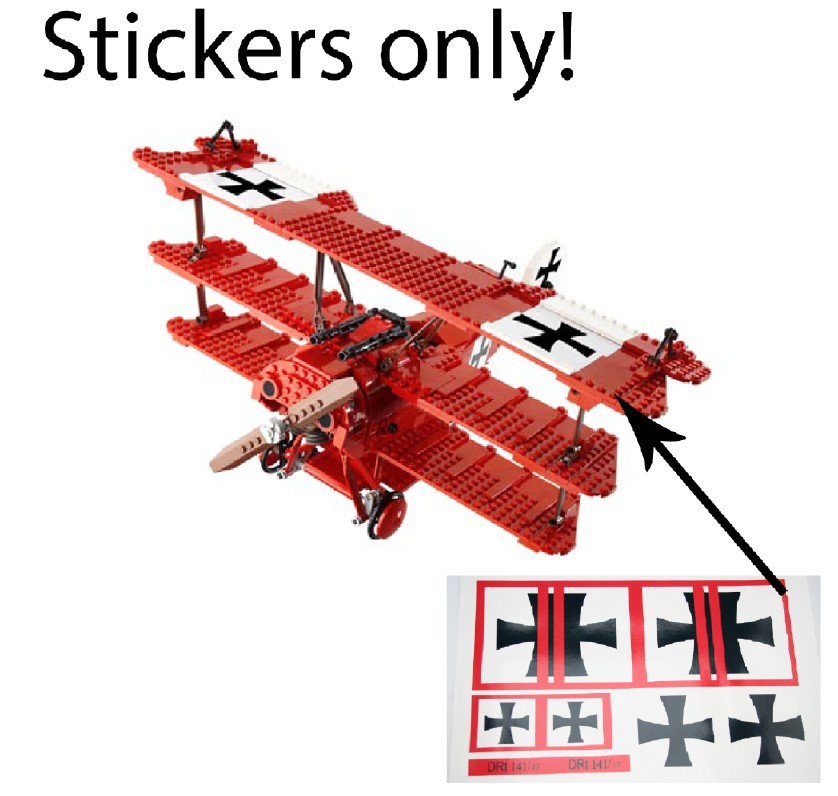 CUSTOM STICKERS for LEGO 10024 The red barron Fokker Pre-Cut 