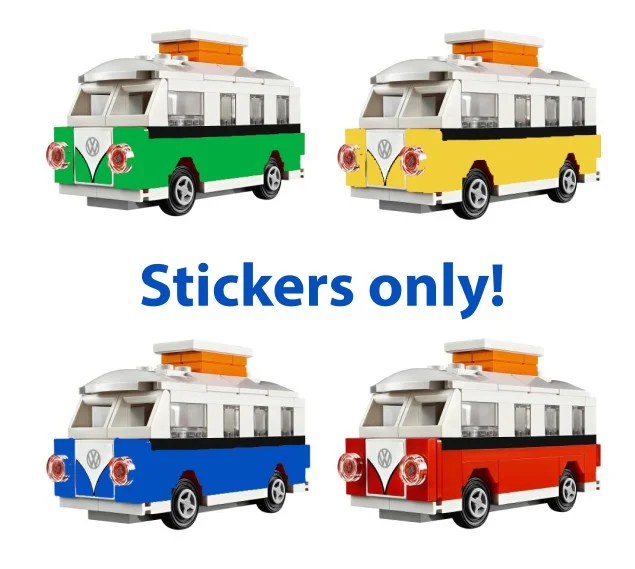 Custom VW Stickers for LEGO™ 40079 Minibus Polybag — Home