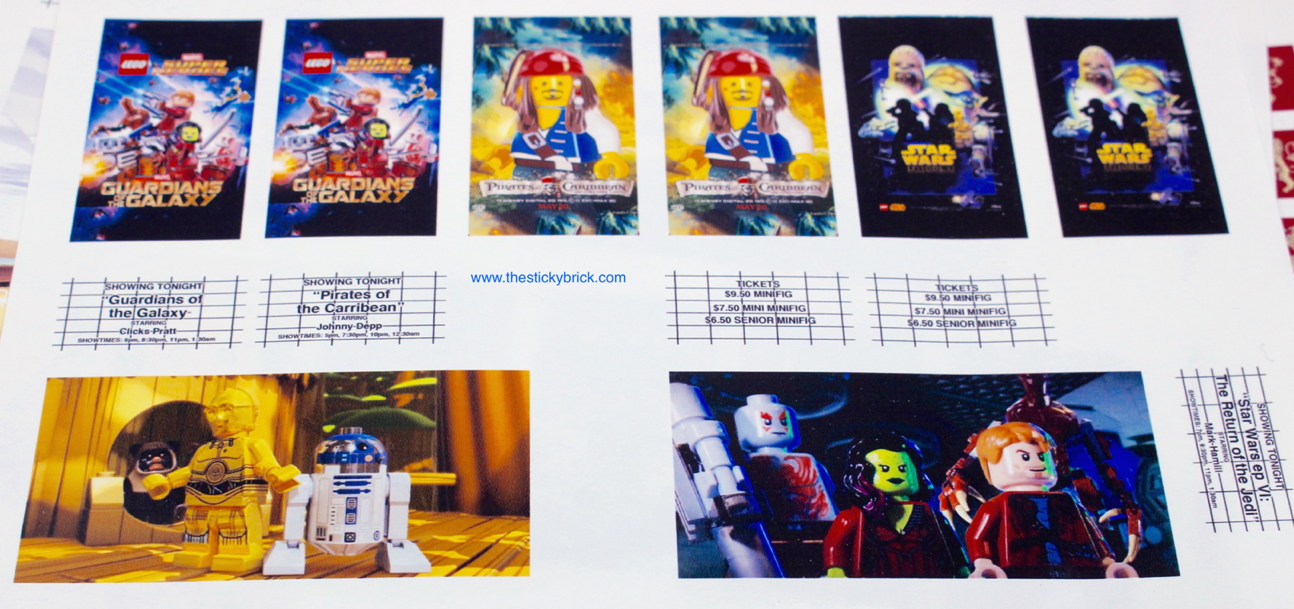 Guardians of the Galaxy STICKERS for LEGO 10232 cinema 10184 Infinity Wars 