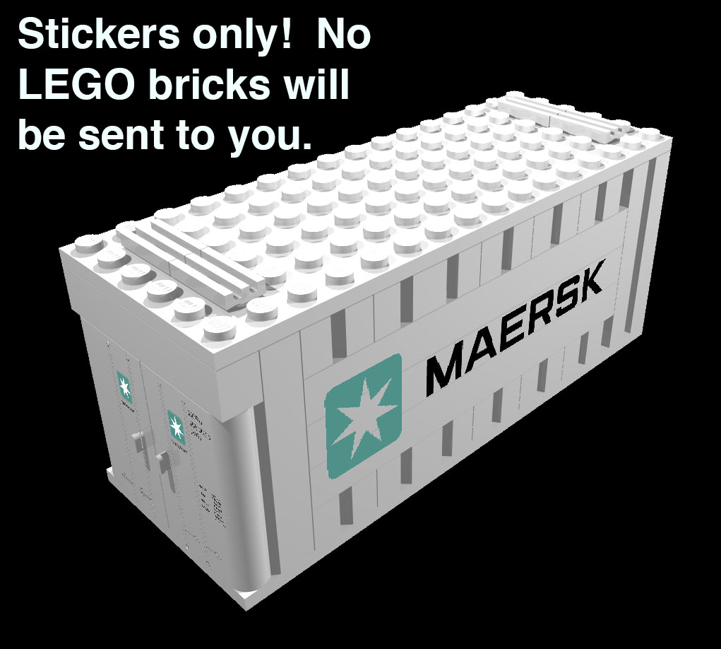 Aufkleber passend für LEGO 10219 Sticker Maersk Container Train Custom Precut 