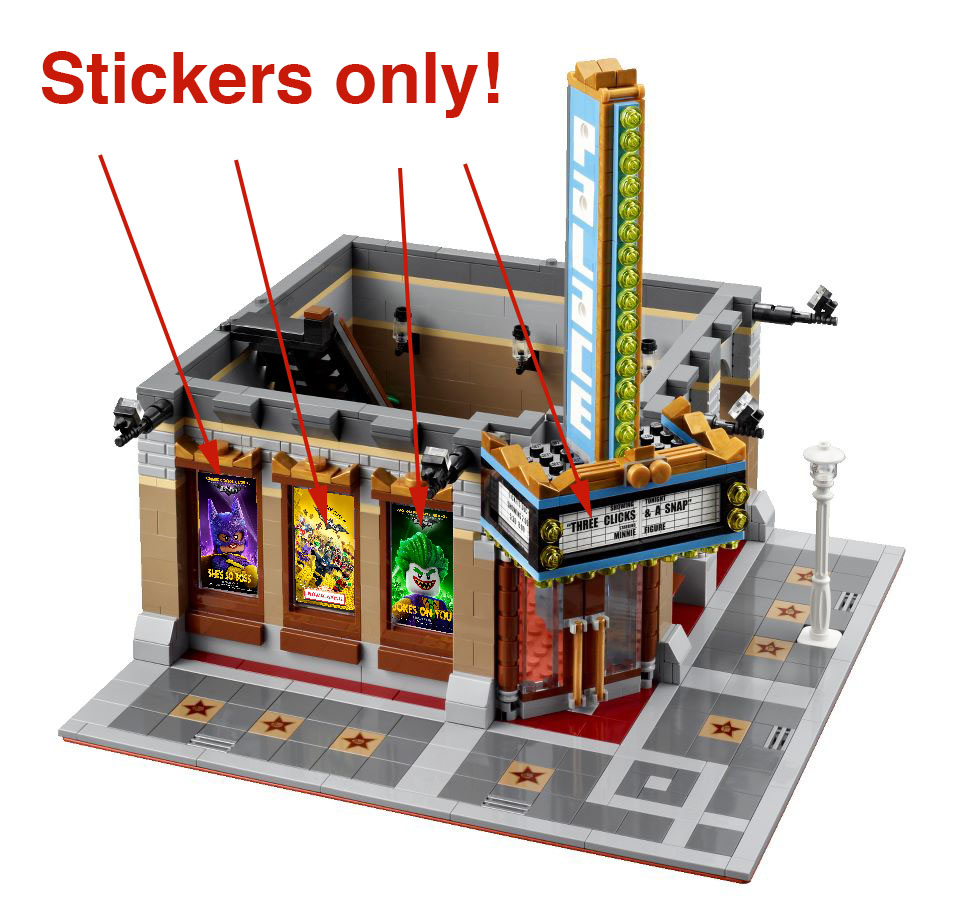 STICKERS for LEGO 10232 10184 cinema builds Jurassic Park trilogy theme 