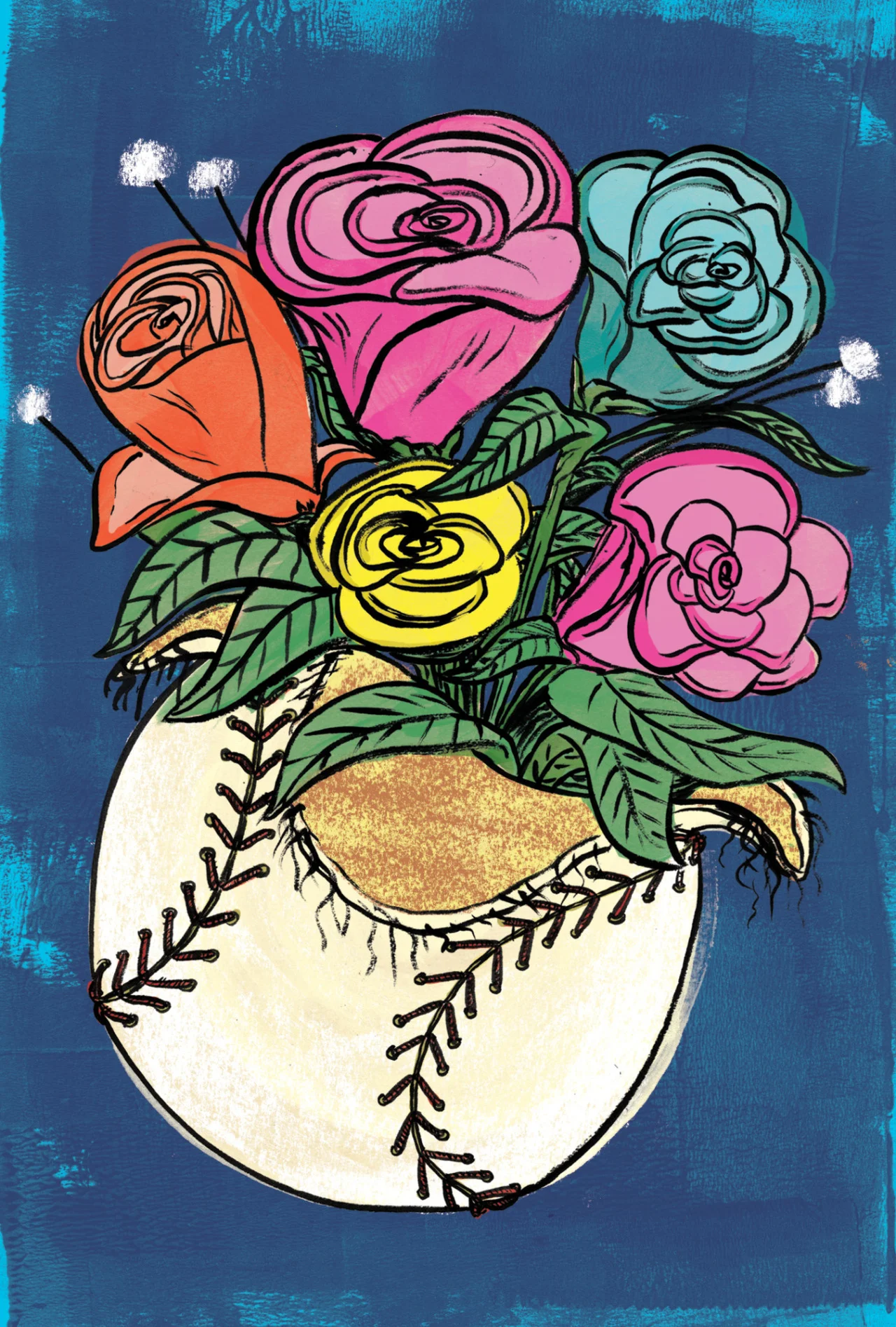 My latest piece for the Globe & Mail is a pretty poetic image. It’s for a story about a man who catches a foul ball with his bare hand. After which a family above him asked if he could give the ball away to their daughter. Both the act of catching the foul ball and giving it away caused cheers among his fellow attendees.
Read about it here…
Art Director: Matthew French