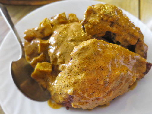 Fried Chicken Paprikash in Gravy